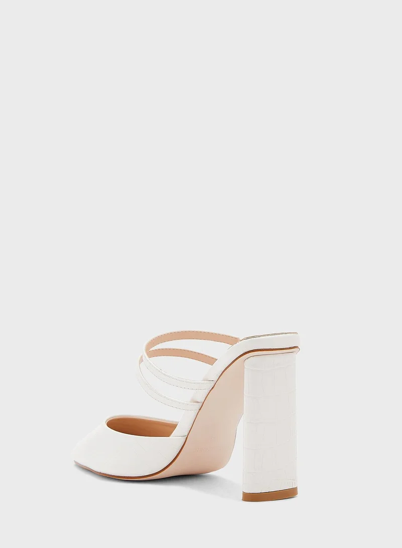 ELLA Double Strap Croc Effect Slip On Pump