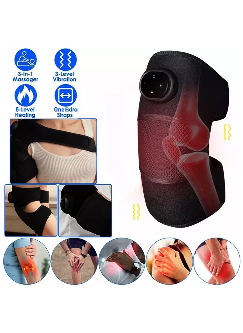 DubaiGallery Heating Knee Massager, Knee Shoulder Elbow 3-in-1 Heating Vibration Massager, Portable Wireless Hot Compress Massager, Joint Pain and Pressure Relief, Suitable for Office, Study, Home, Relaxation  - Image 3