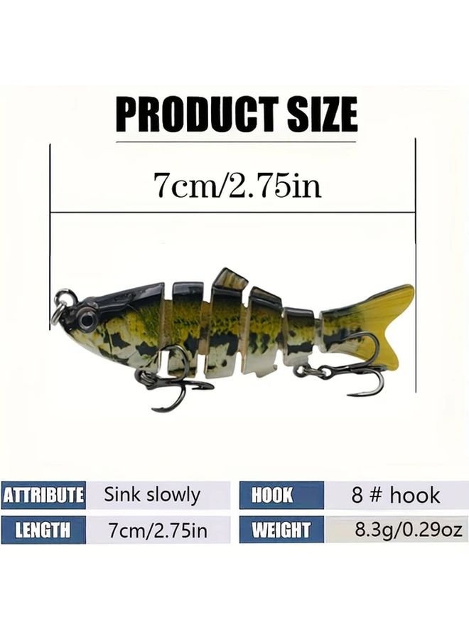 2pcs Multi Section Slow Sinking Fishing Lures 8 3g Double Hooks Saltwater Freshwater - Image 2