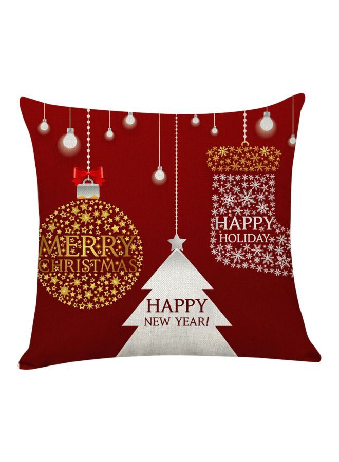 NIBEMINENT Themed Pillow Cover Combination Wine Red/White/Yellow 45x45centimeter - Image 1