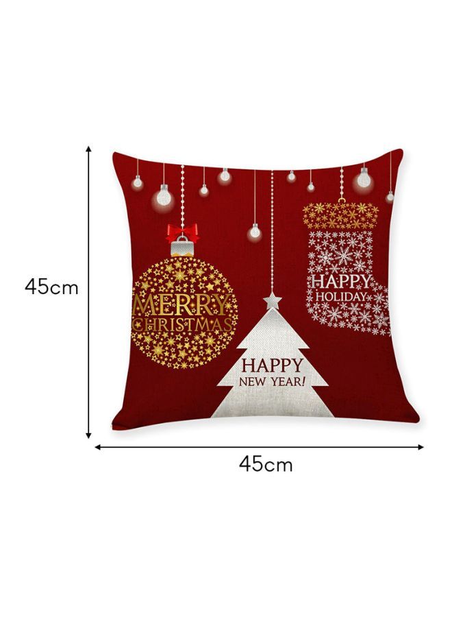 NIBEMINENT Themed Pillow Cover Combination Wine Red/White/Yellow 45x45centimeter - Image 3