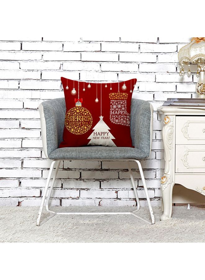 NIBEMINENT Themed Pillow Cover Combination Wine Red/White/Yellow 45x45centimeter - Image 2