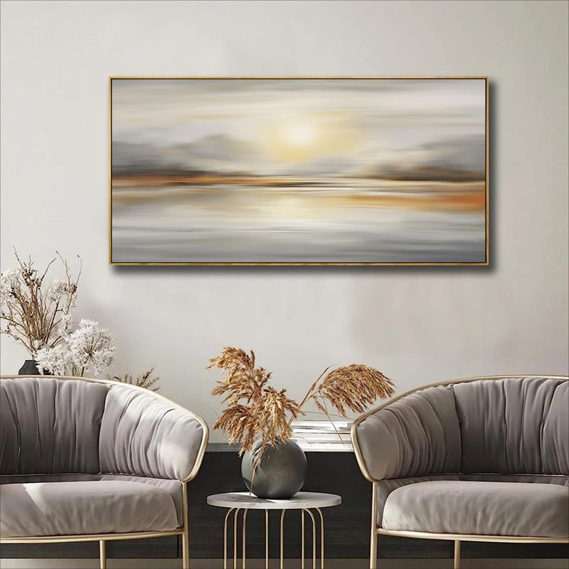 VHMING Framed Wall Art Abstract Seascape Canvas Printing Wall Decor Artwork for Living Room Bedroom Dining Room Home Office Decor 20x40inch - Image 3