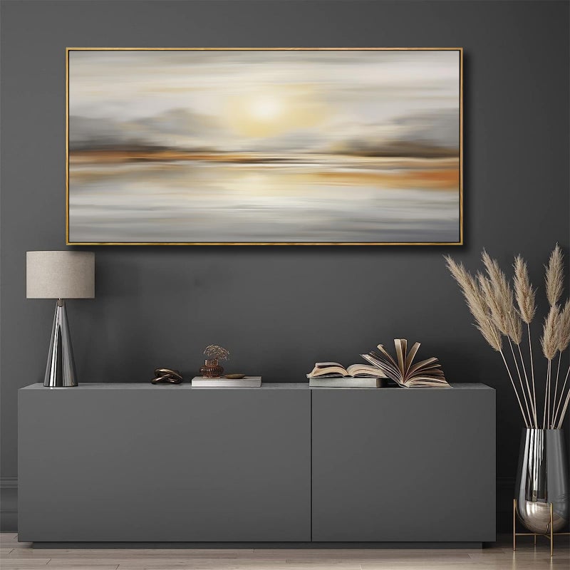 VHMING Framed Wall Art Abstract Seascape Canvas Printing Wall Decor Artwork for Living Room Bedroom Dining Room Home Office Decor 20x40inch - Image 2