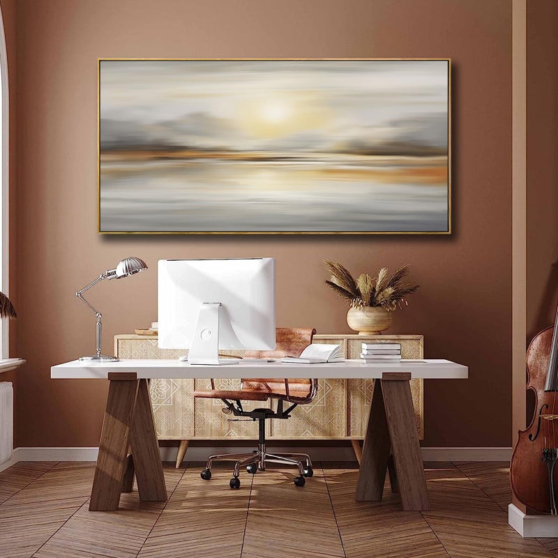 VHMING Framed Wall Art Abstract Seascape Canvas Printing Wall Decor Artwork for Living Room Bedroom Dining Room Home Office Decor 20x40inch - Image 4