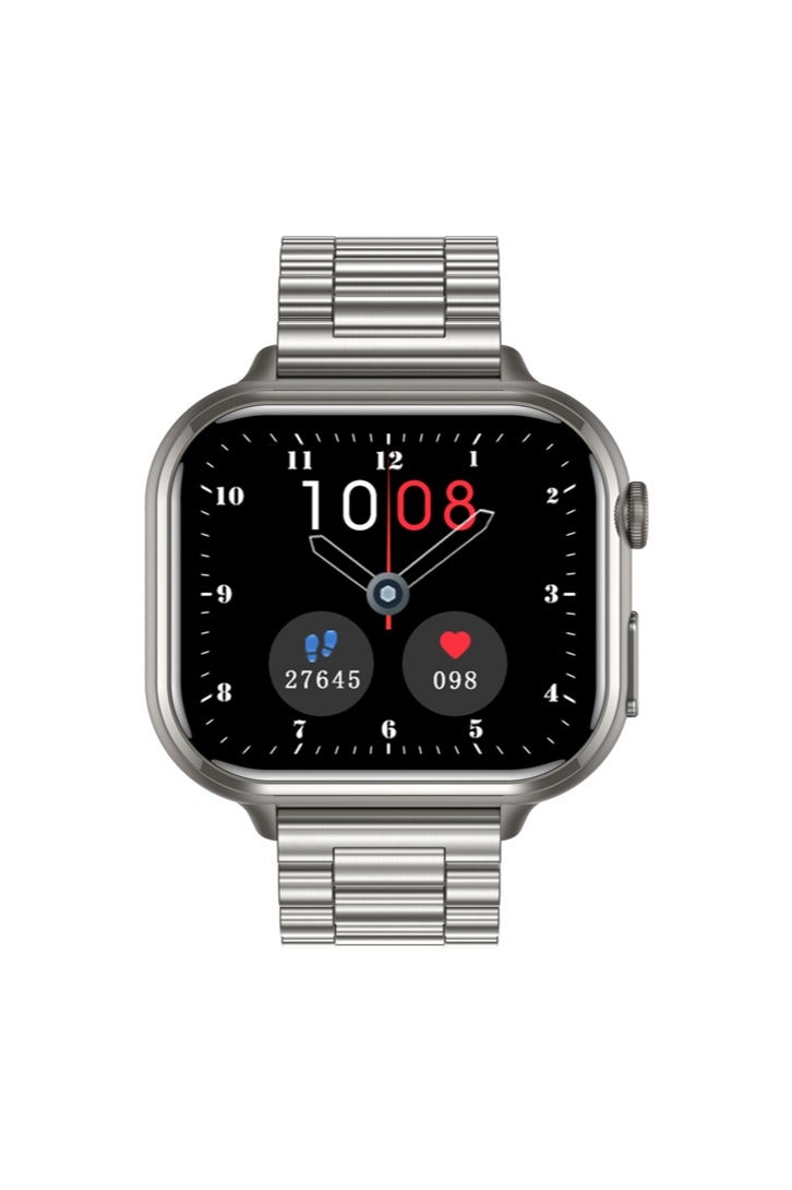 RollsTimi  Men's Women's Fashion Smart Watch Bluetooth Talking Health Monitoring Wristwatch Sports Fitness Tracker Horizontal Retina HD Screen Multi Sport Mode IP68 Waterproof Powerful Battery Life TK17 Silver Steel - Image 2