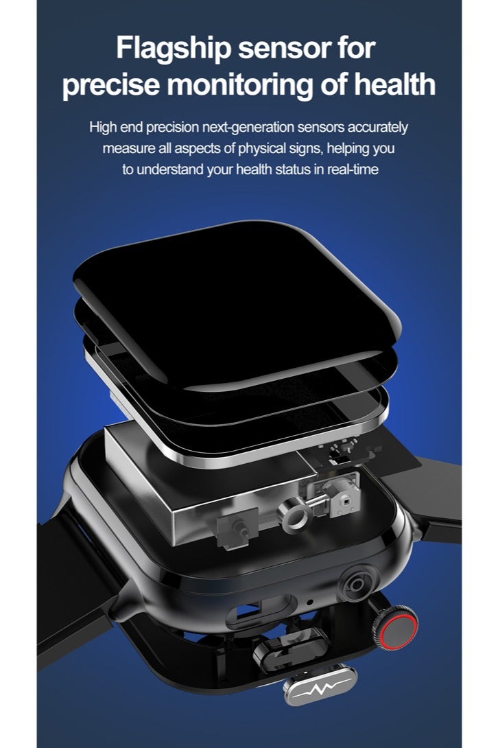 RollsTimi  Men's Women's Fashion Smart Watch Bluetooth Talking Health Monitoring Wristwatch Sports Fitness Tracker Horizontal Retina HD Screen Multi Sport Mode IP68 Waterproof Powerful Battery Life TK17 Silver Steel - Image 5