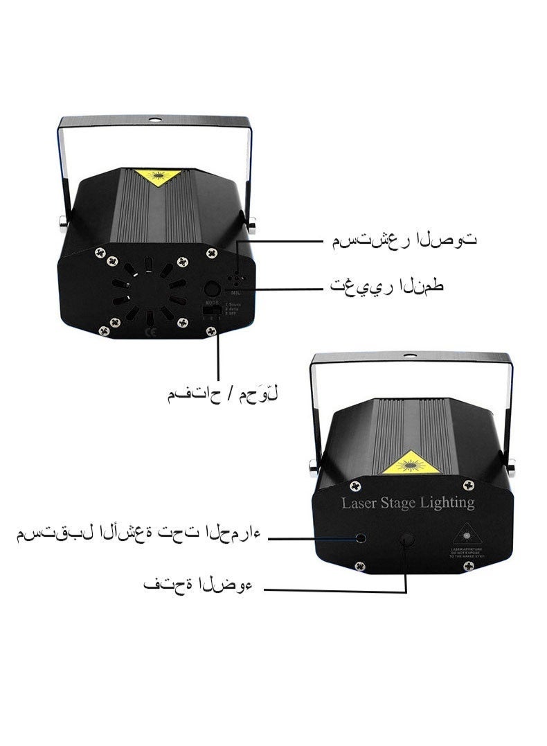 أضواء المسرح، جهاز عرض ضوء الديسكو بتقنية LED بقوة 5 وات، ضوء مسرح تحكم صوتي لمنسق الأغاني DJ مع جهاز تحكم عن بعد، للرقص، الكاريوكي، الحانات، KTV، الحفلات المنزلية - Image 5
