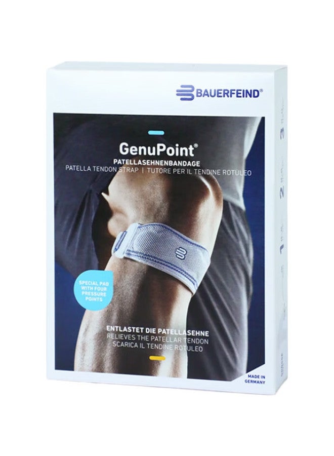 Bauerfeind حزام باتيلا أصلي ألماني للركض والقفز وحماية الركبة ودعم باتيلا جينوبوينت أسود مقاس 2 - Image 2