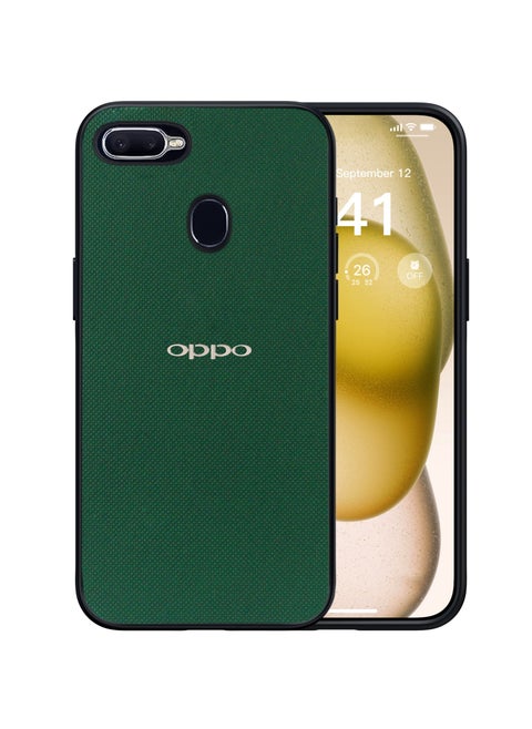 Compatible with Oppo F9 Case Dual Layer Heavy Duty Cell Phone Protective Cover Shockproof Rugged with Non-Slip Textured - Green