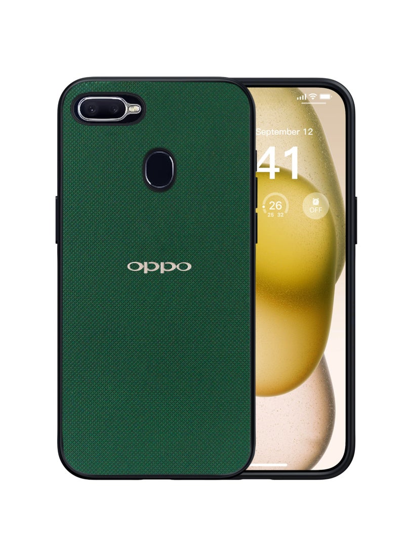 Compatible with Oppo F9 Case Dual Layer Heavy Duty Cell Phone Protective Cover Shockproof Rugged with Non-Slip Textured - Green