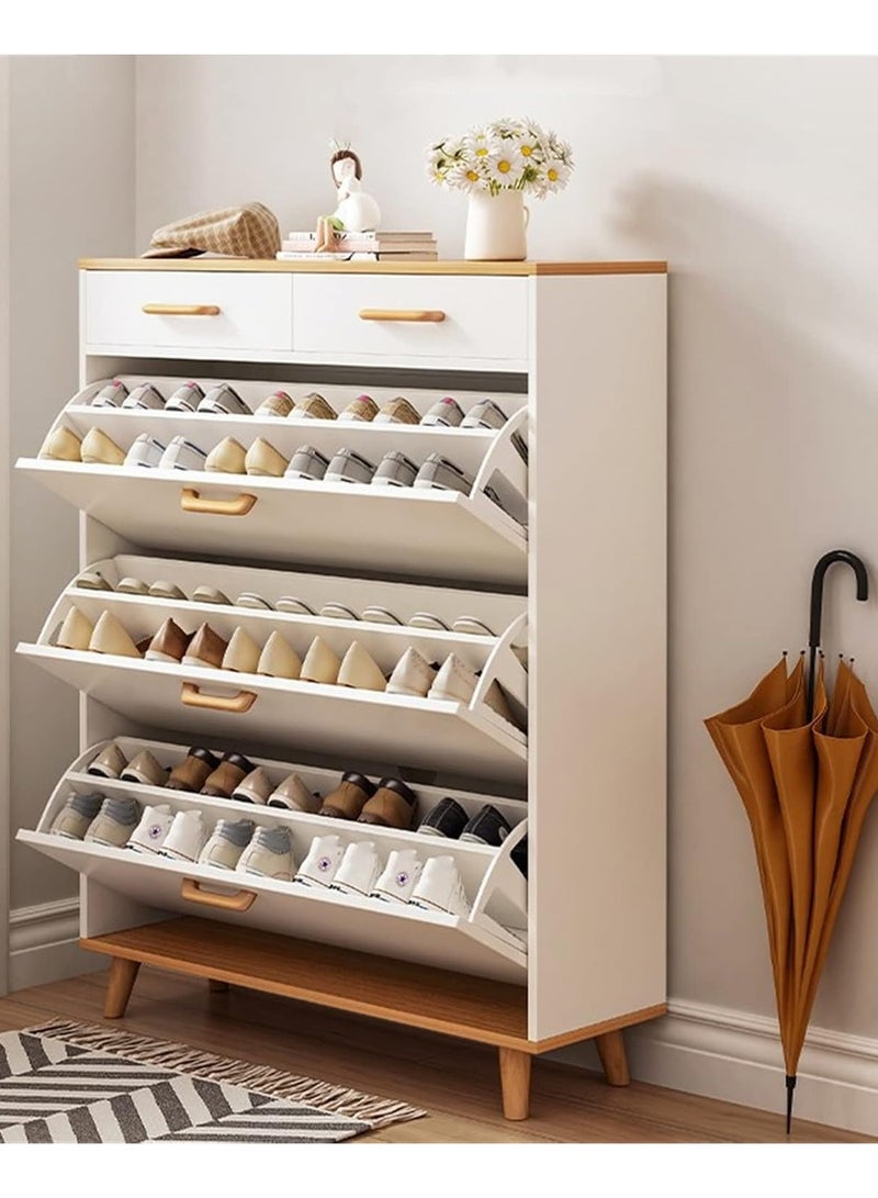 DubaiGallery Ultra thin tipper shoe cabinet household door saves space large capacity multi-layer shoe rack multi-functional storage cabinet porch cabinet  - Image 3