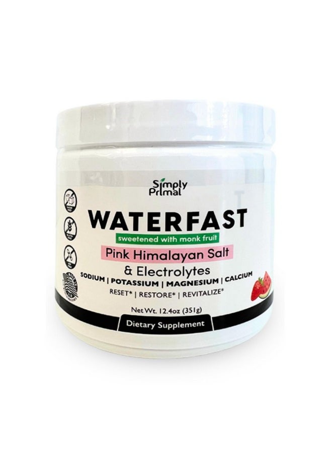 Health & Household - Simply Primal Waterfast Monk Fruit Keto Electrolyte Powder For Fasting And Hydration- Strawberry Watermelon Flavor | Pink Himalayan Salt (Sodium), Potassium, Magnesium, Calcium | Sugar Free - Image 1