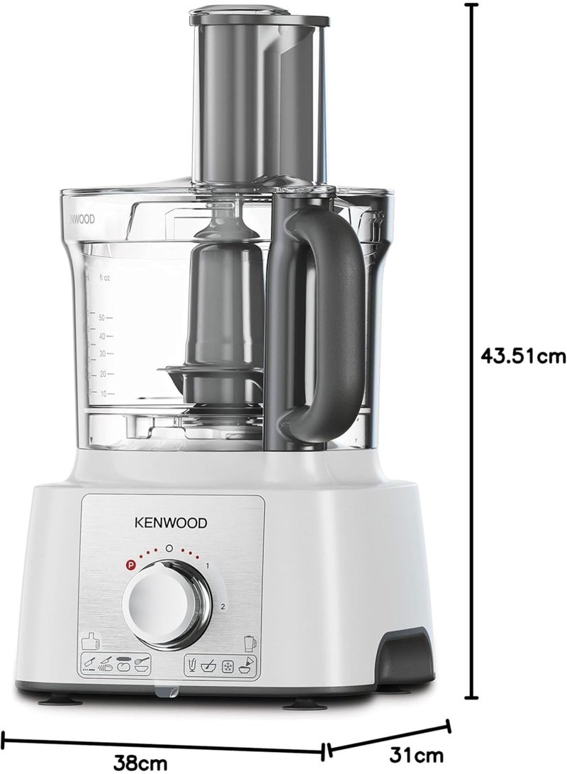كينوود محضر طعام، مطحنة متعددة، 7 أدوات تجهيز 3 L 1000 W FDP65.400WH / FDP.65.400WH أبيض - Image 5