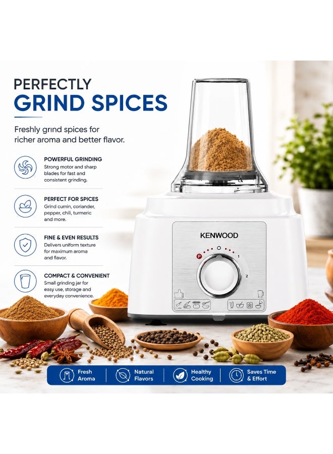 كينوود محضر طعام، مطحنة متعددة، 7 أدوات تجهيز 3 L 1000 W FDP65.400WH / FDP.65.400WH أبيض - Image 4