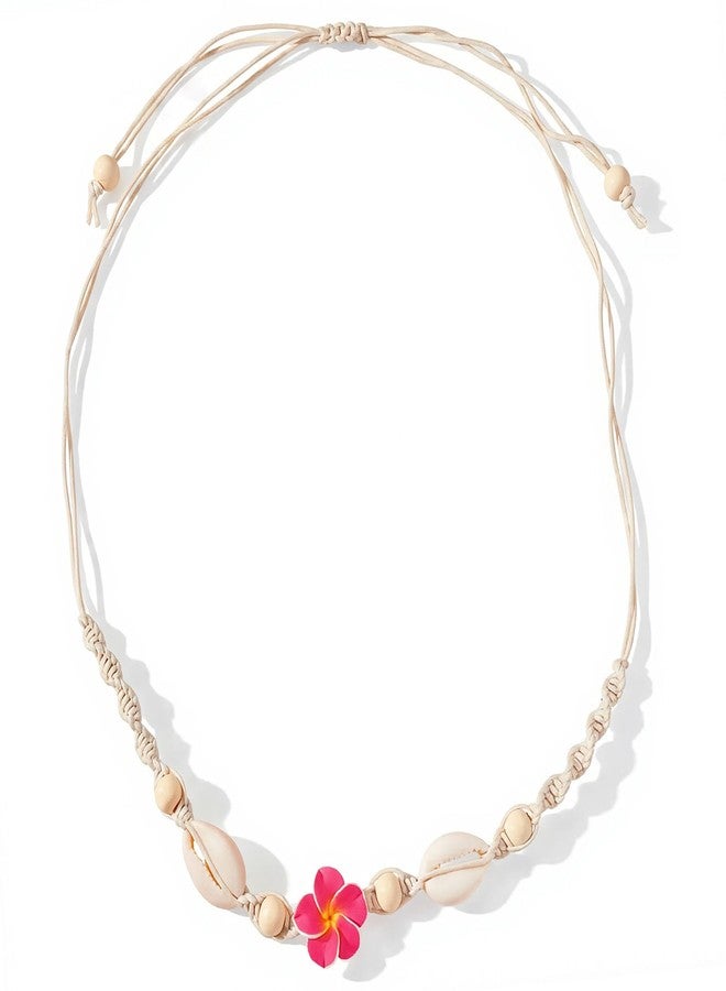 Nackiy Handmade Sea Shell Necklace for Women Summer Adjustable Natural Shell Collar Necklace (Beige Braided Rope), No Gemstone - Image 1