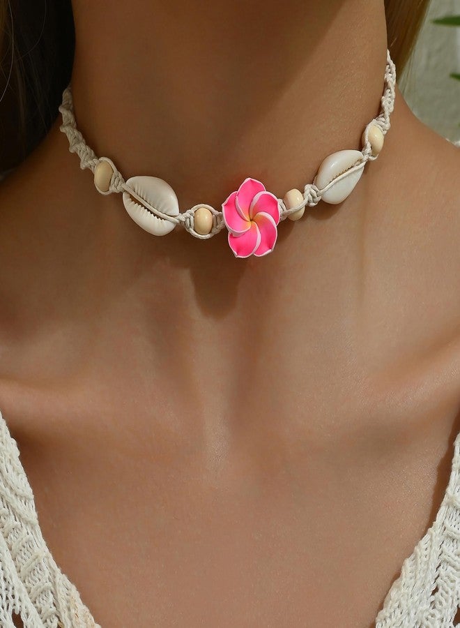 Nackiy Handmade Sea Shell Necklace for Women Summer Adjustable Natural Shell Collar Necklace (Beige Braided Rope), No Gemstone - Image 3