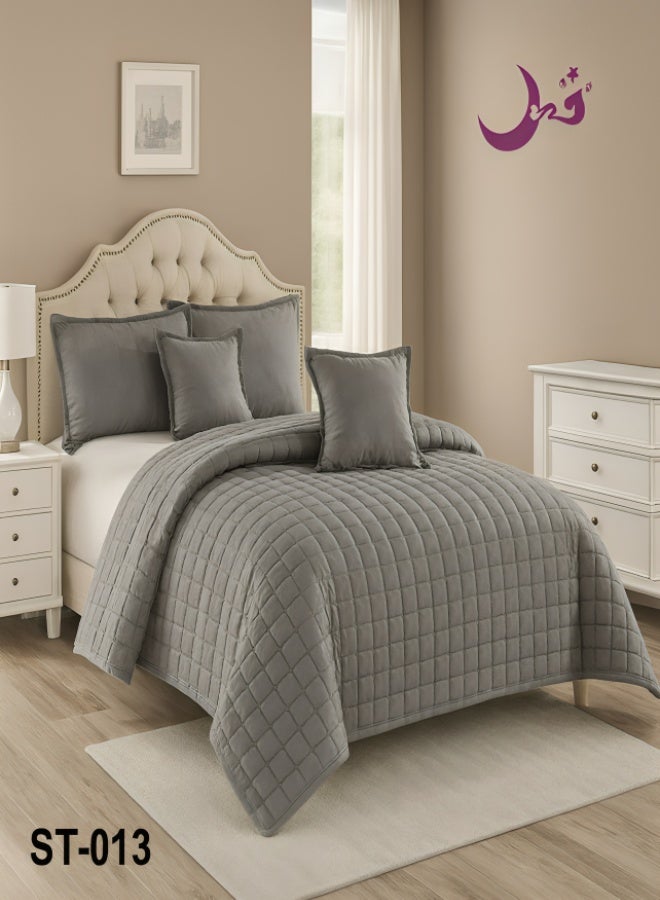 Moon Single Bed Comforter Set – 4-Piece Microfiber Bedding Set (1 Comforter + 1 Fitted Bed Sheet + 2 Decorative Pillow Covers) – Suitable for 120×200 cm Bed - Image 1