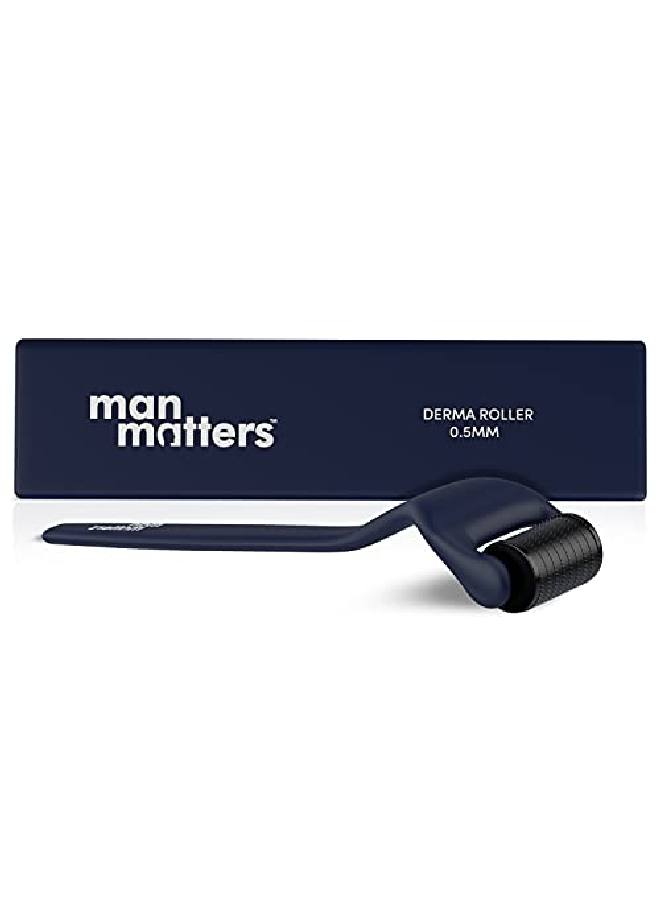 Man Matters Advance Derma Roller for Men with Premium Design | For & Beard | 540 Micro 0.5mm Titanium Alloy Needles | Reduces Hair Fall | Stimulates Hair Follicles | Safe Easy & Effective To Use - Image 1