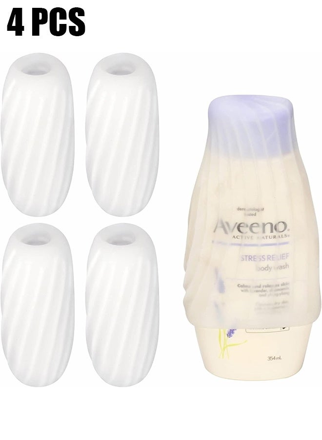 HY 4 Pack Silicone Elastic Sleeves, Leak Proof, Reusable Accessory for Most Travel Container in Luggage, White - Image 1