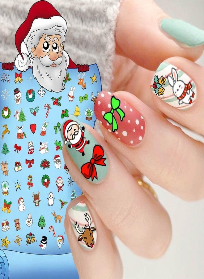 COKTAK 6 Sheets Christmas Nail Art Stickers Decals for Women Manicure, Funny Santa Claus Elk Deer Self-Adhesive Nail Decals Stickers, Xmas Snowman Nail Decoration Christmas Accessories Party Supplies - Image 5