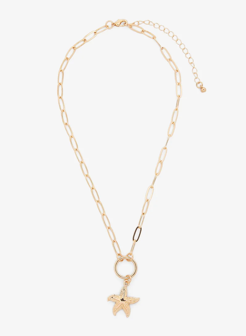 Ginger Gold Drop Down Necklace