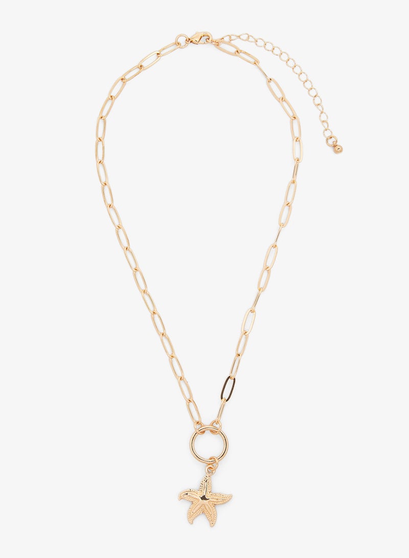 Ginger Gold Drop Down Necklace - Image 3