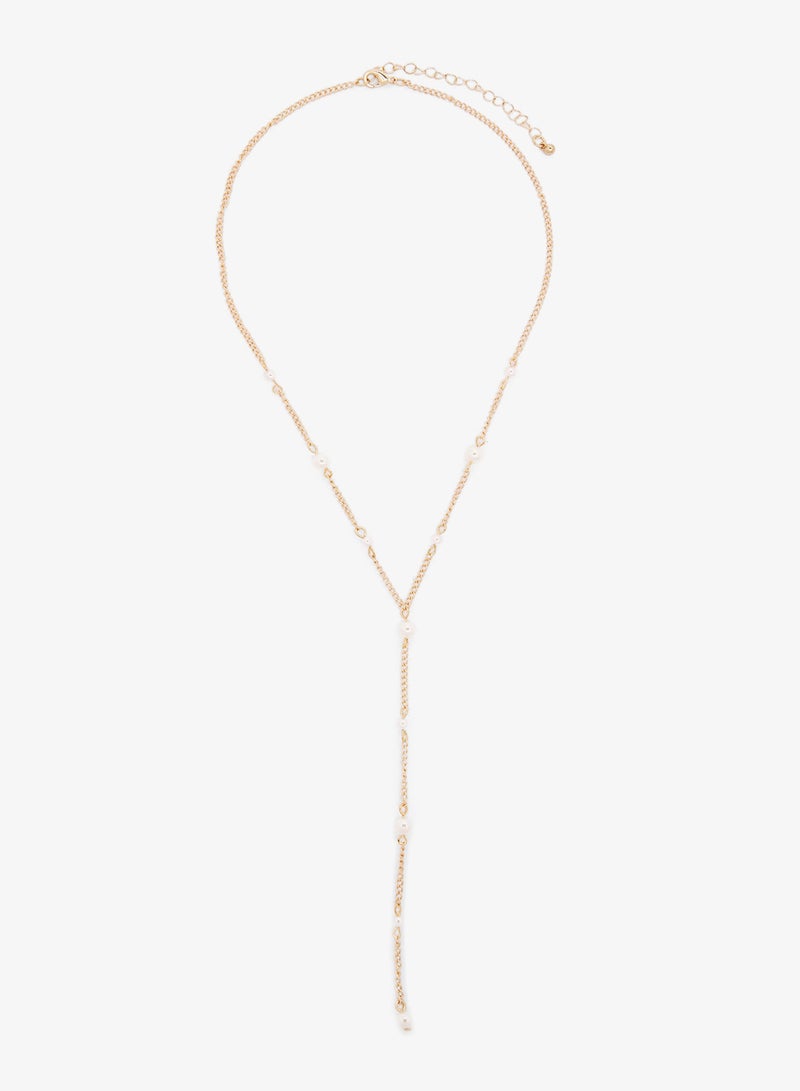 Ginger Gold Drop Down Necklace - Image 2