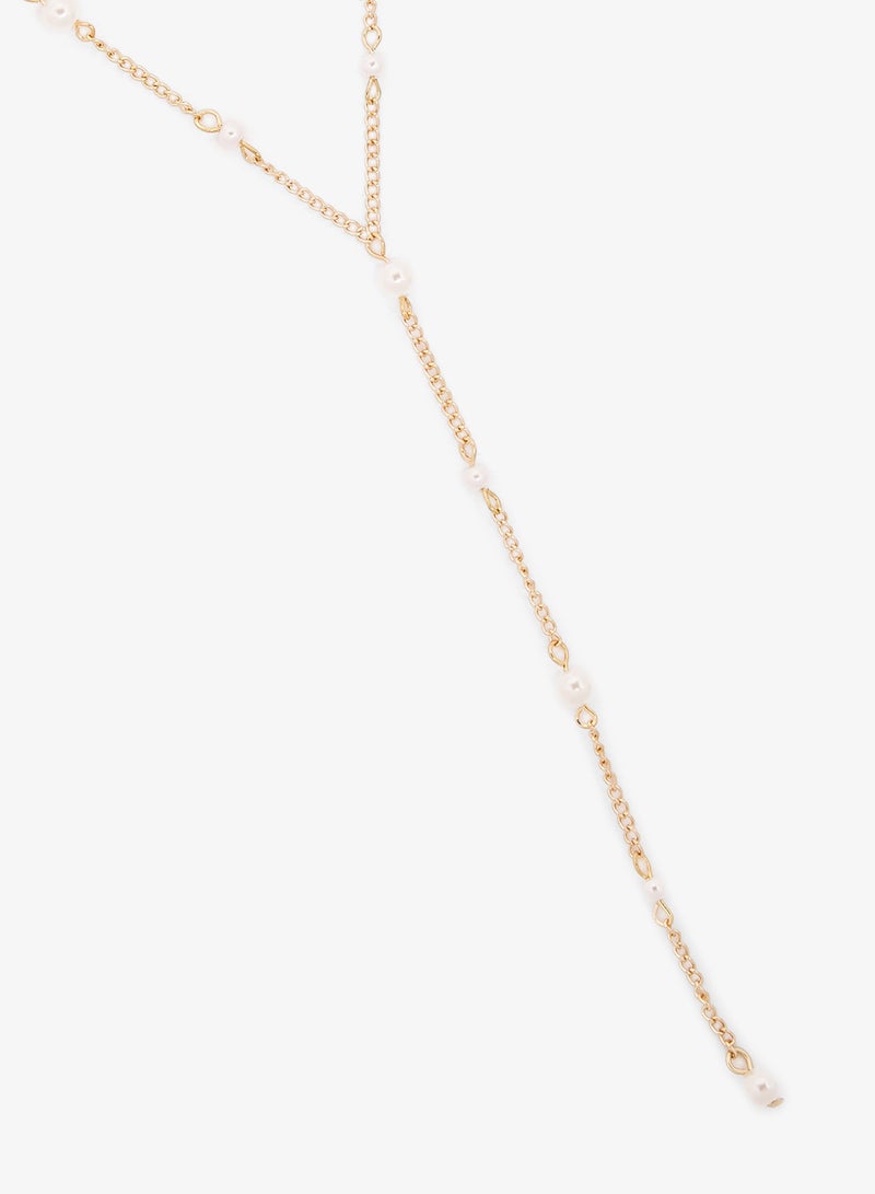 Ginger Gold Drop Down Necklace - Image 5