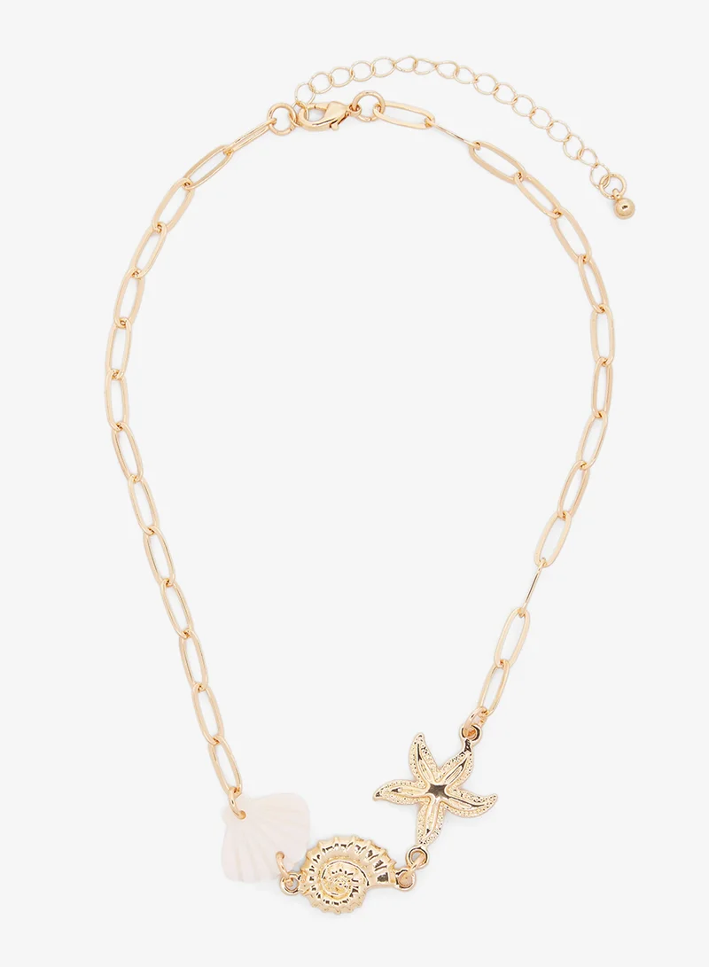 Ginger Gold Drop Down Necklace