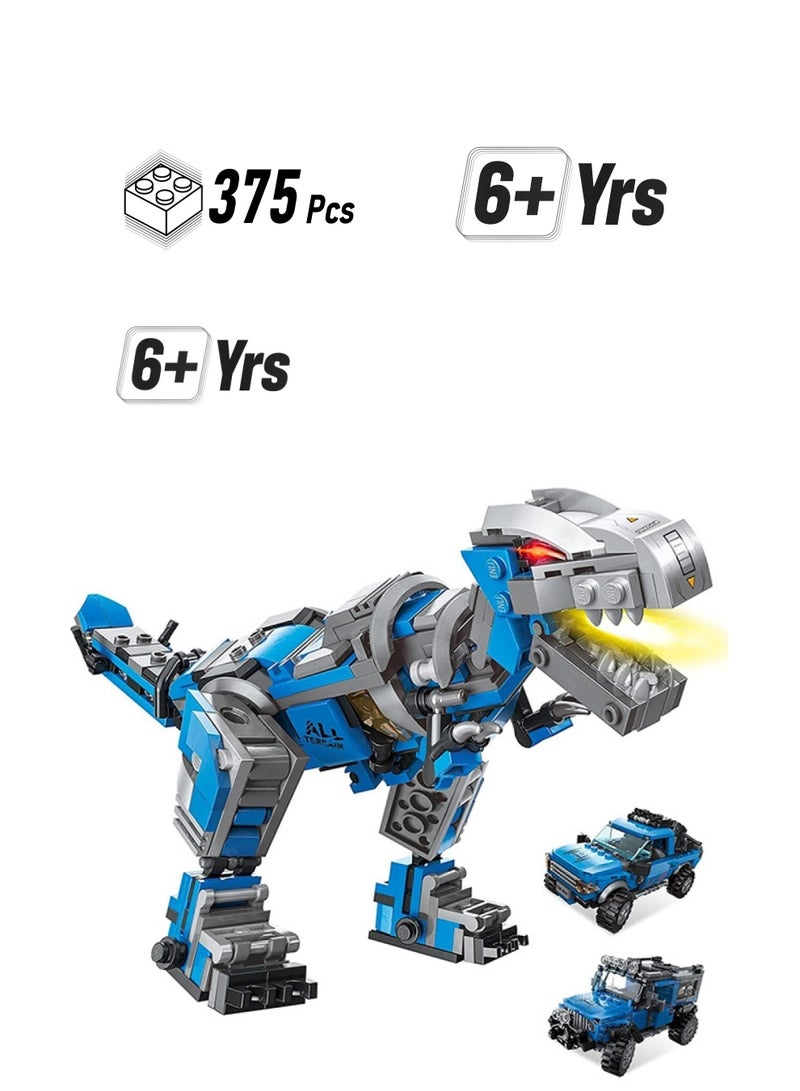 Dinosaur Building Block Toys Children's 3-in-1 Dinosaur Toys 6-12 Year Old Children's Building Block Stem Toy Project Boys and Girls' Education Toys (375 Pieces) - Image 1