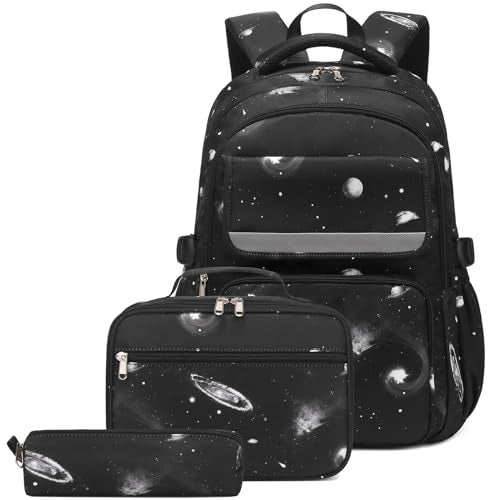 Sugaroom Galaxy Backpacks for Boys Kids Backpack with Lunch Box Primary Elementary Middle School BookBag Set - Image 1