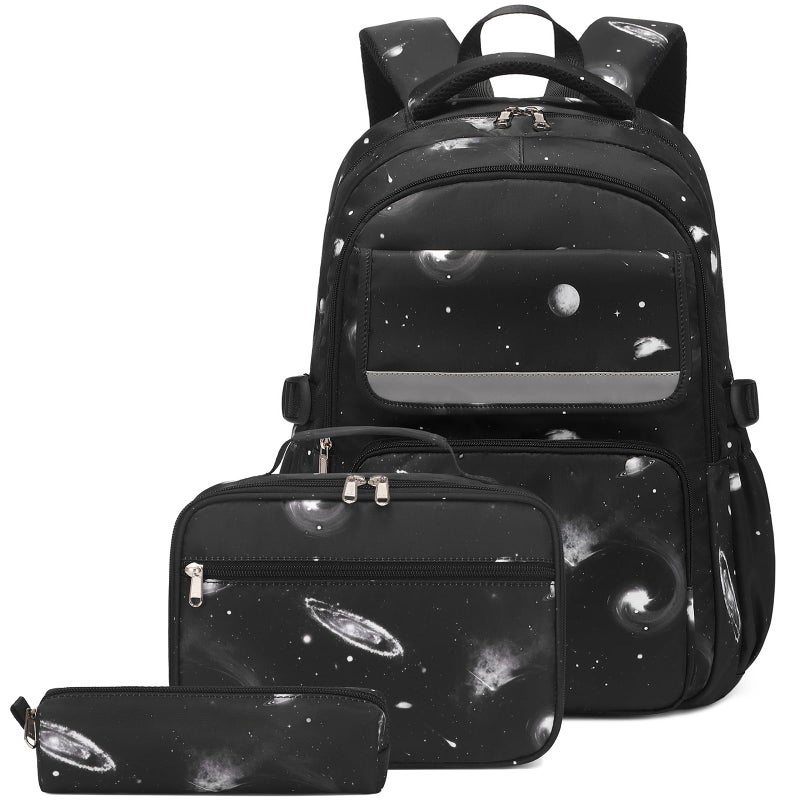 Sugaroom Galaxy Backpacks for Boys Kids Backpack with Lunch Box Primary Elementary Middle School BookBag Set - Image 2