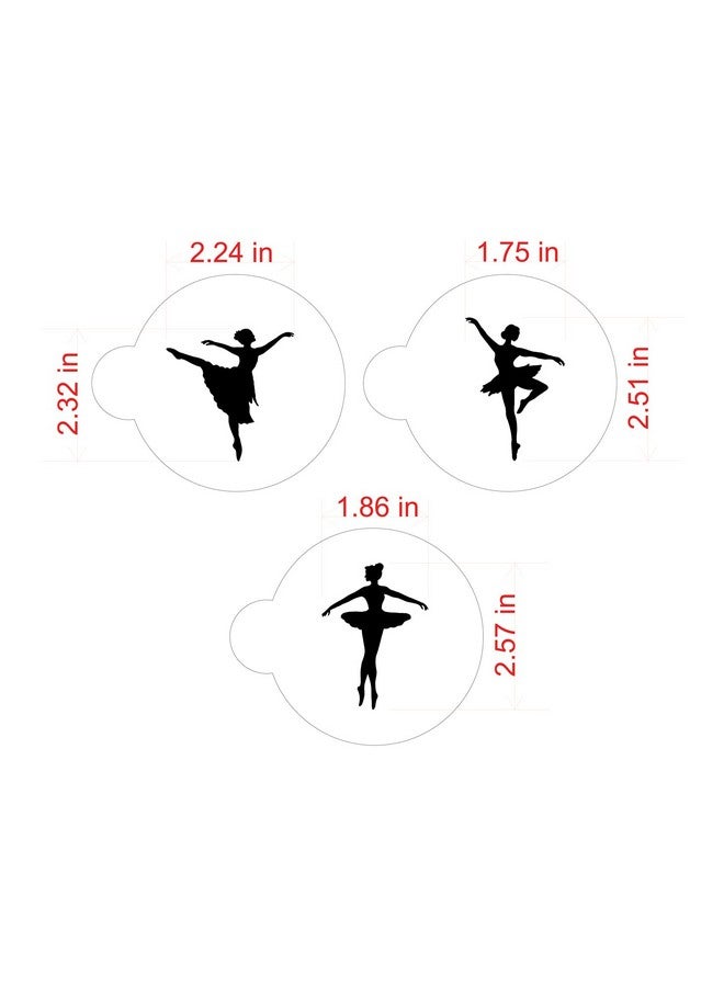 Designer Stencils Ballerina Cookie Stencil Set, Beige/Semi-Transparent, fits 3 inch circle - Image 4