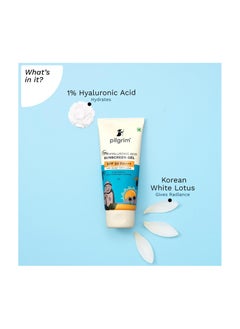 PILGRIM Pilgrim 1% Hyaluronic Acid Sunscreen Gel | Sunscreen SPF 50 +++ for men and women with Korean White Lotus | Broad spectrum, Non-greasy, No white cast & Prevents Tanning | All skin types | 50 gm  - Image 1