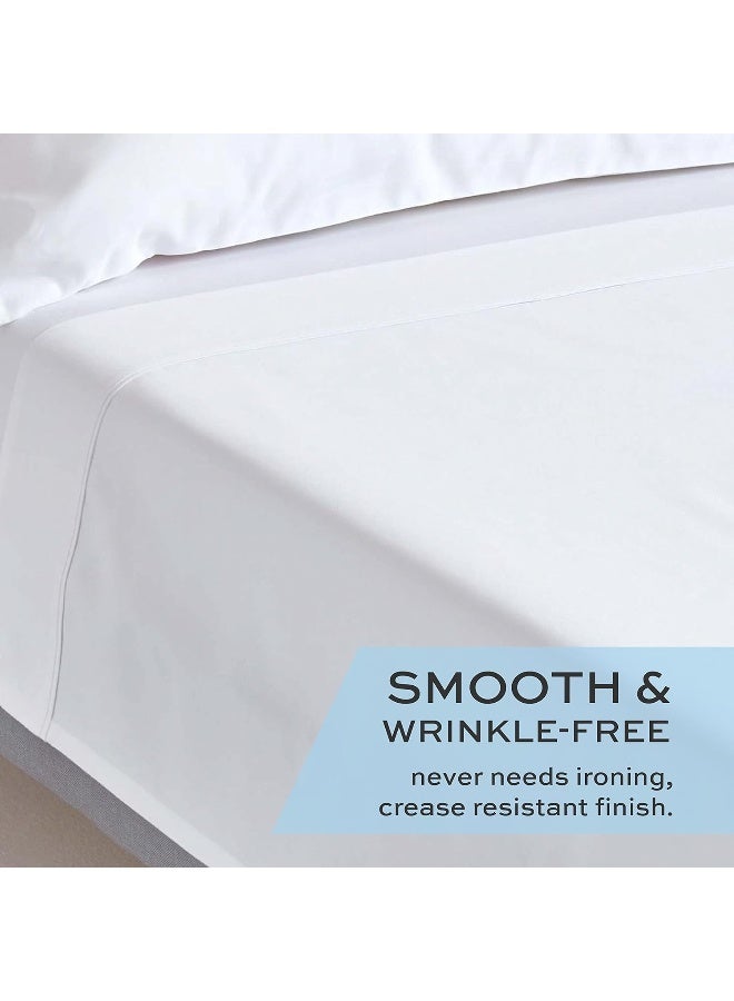 White Classic White Classic Twin Flat Sheets 6 Pack White Cotton Flat Bed Sheet 66x104 Inches 200 Thread Count Hospital Bed Sheets  - Image 3