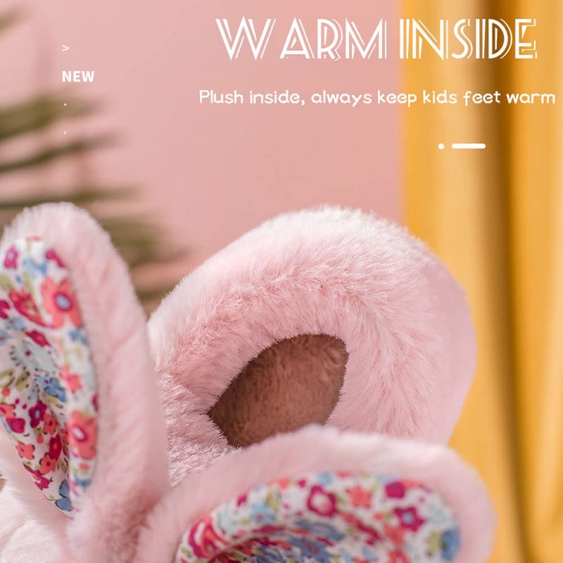 Fadezar Toddler Slippers Girl Boy House Rabbit Winter Bunny Soft Plush Indoor Girls Boys Slipper Cover Heel Brown 6.5-7.5 toddler CN 150 - Image 5