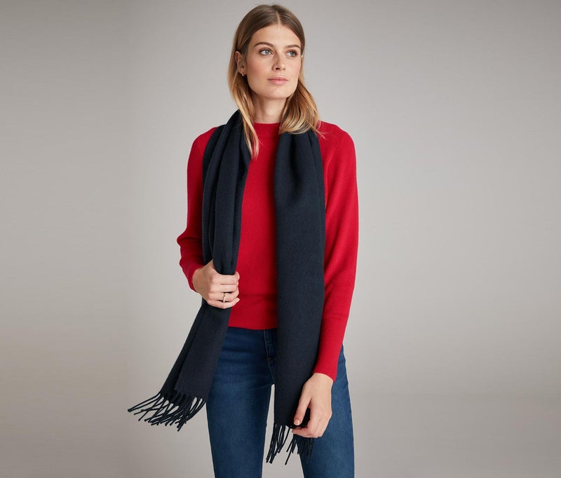Tchibo Women Scarfs with Fringe, Dark Blue  - Image 1