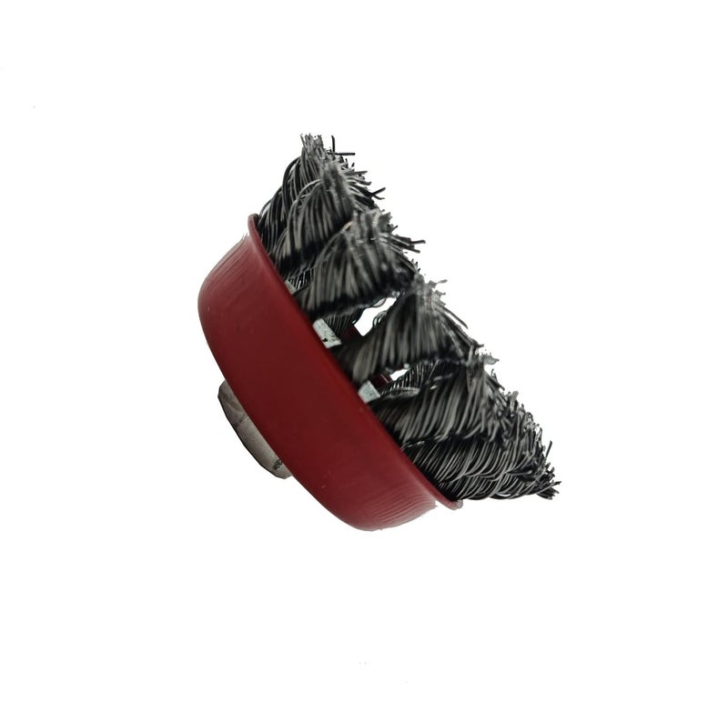 S-ZONE SZONE® Angle Grinder Wire Cup Brush Suitable For Steel, Cast steel, Dia: 3 Inch , Thread: M10x1.5, Wire dia: 0.5mm, Wire length: 23mm (assorted color) - Image 5