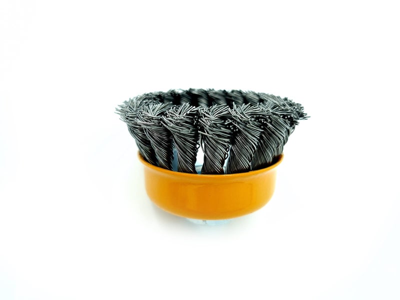 S-ZONE SZONE® Angle Grinder Wire Cup Brush Suitable For Steel, Cast steel, Dia: 3 Inch , Thread: M10x1.5, Wire dia: 0.5mm, Wire length: 23mm (assorted color) - Image 2
