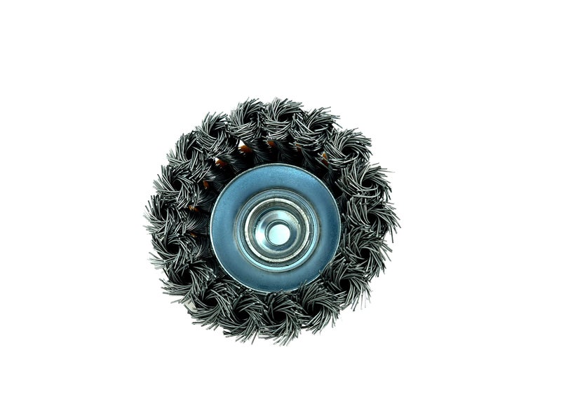 S-ZONE SZONE® Angle Grinder Wire Cup Brush Suitable For Steel, Cast steel, Dia: 3 Inch , Thread: M10x1.5, Wire dia: 0.5mm, Wire length: 23mm (assorted color) - Image 3