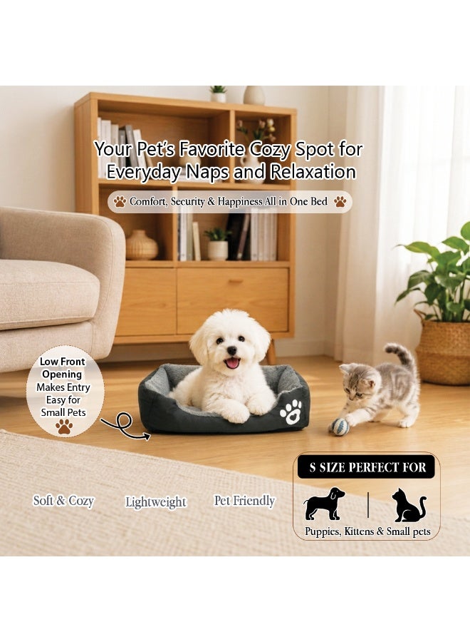NNC PETS Pet cushion for Puppies and kittens, Soft Plush pet bed with Raised sides and Warm, 53 cm sleeping mat with Non-slip, Comfortable, Head & Neck Support, and Breathable & Lightweight (Black) - Image 3