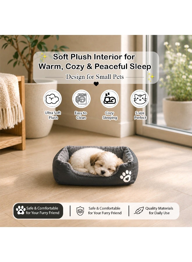 NNC PETS Pet cushion for Puppies and kittens, Soft Plush pet bed with Raised sides and Warm, 53 cm sleeping mat with Non-slip, Comfortable, Head & Neck Support, and Breathable & Lightweight (Black) - Image 4