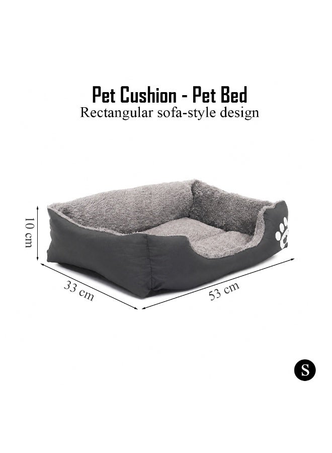 NNC PETS Pet cushion for Puppies and kittens, Soft Plush pet bed with Raised sides and Warm, 53 cm sleeping mat with Non-slip, Comfortable, Head & Neck Support, and Breathable & Lightweight (Black) - Image 2