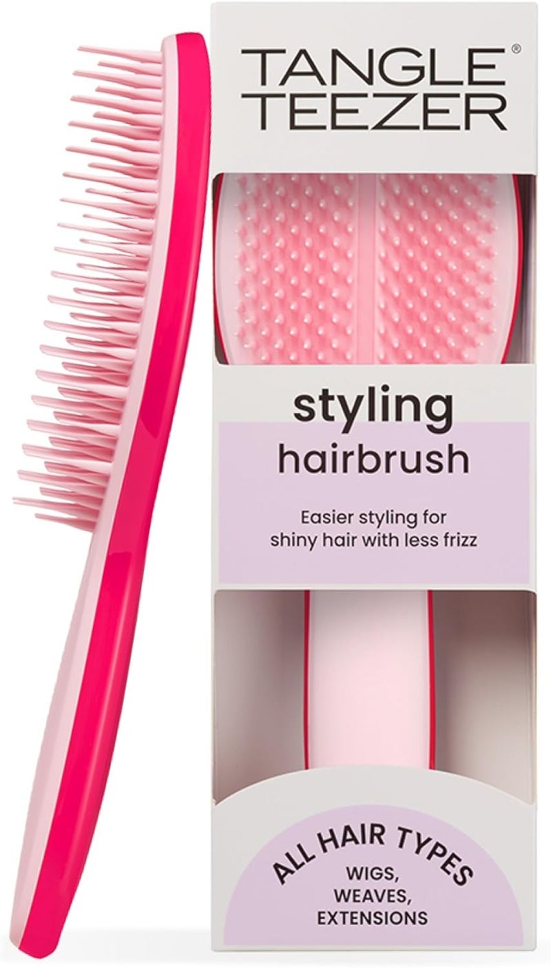 TANGLE TEEZER | The Ultimate Styler Hairbrush | Maintains & Blends Wigs, Weaves, Extensions & Clip-Ins | Finishing Brush for Adding Volume, Texture, Shine & Brushing Out Curls | Sweet Pink - Image 1
