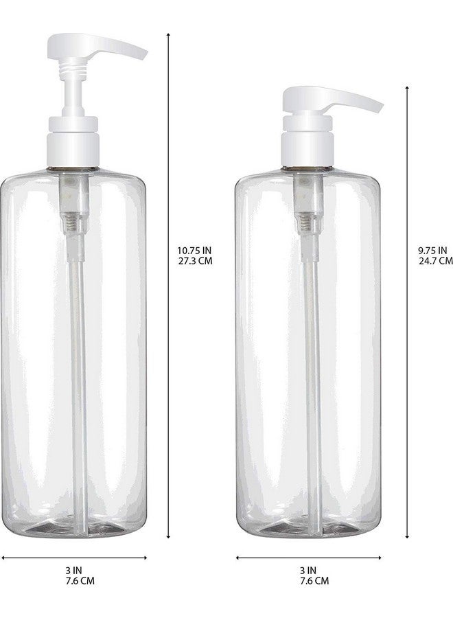 Bar5F Pump Bottle 32-Ounce 1-Liter Empty for Shampoo Conditioner Body Wash Lotion BPA-Free Crystal-Clear - Image 3