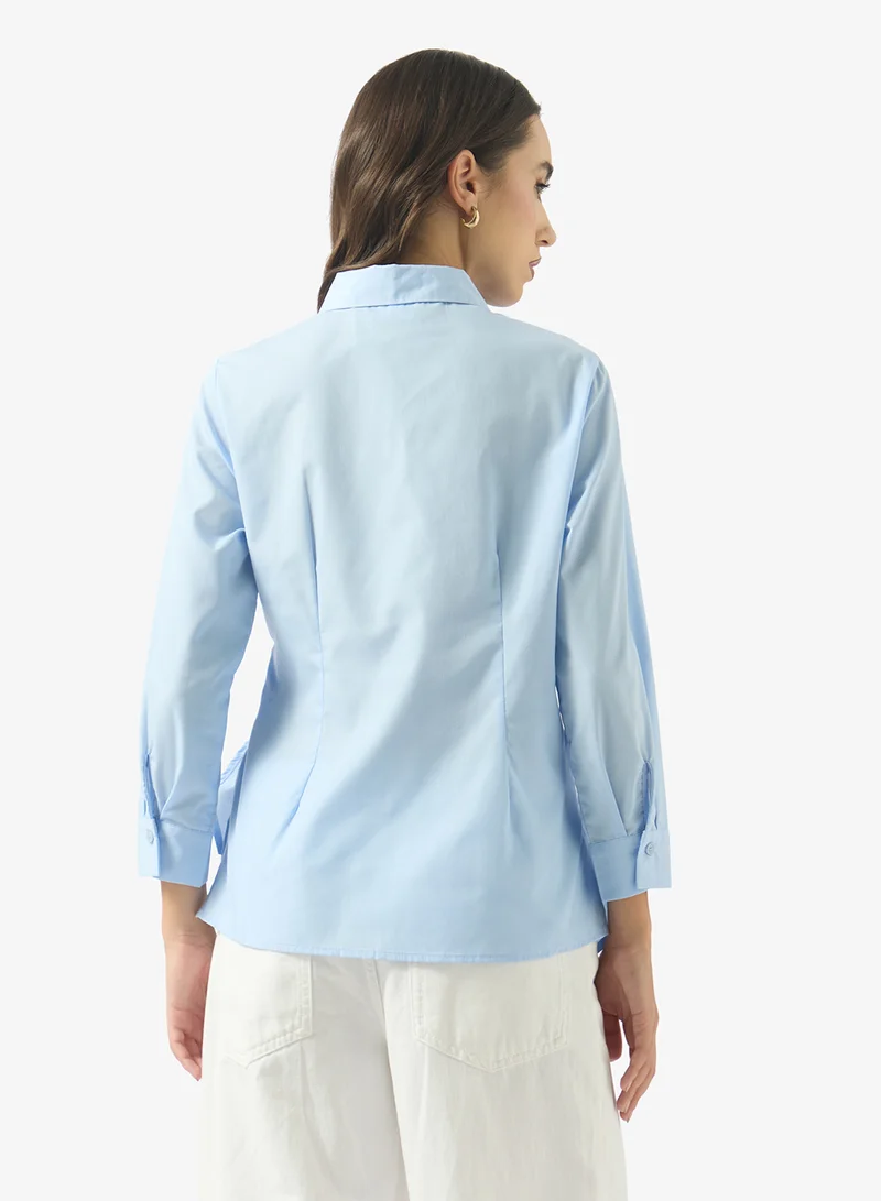 Ginger Oversize Button Down Shirt with Tie Up Detail