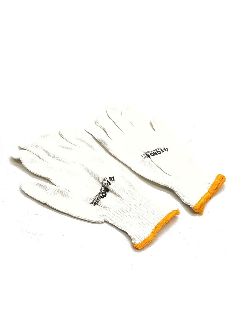 Force Cotton Gloves Set for multiple uses, white, one size, 12 pieces