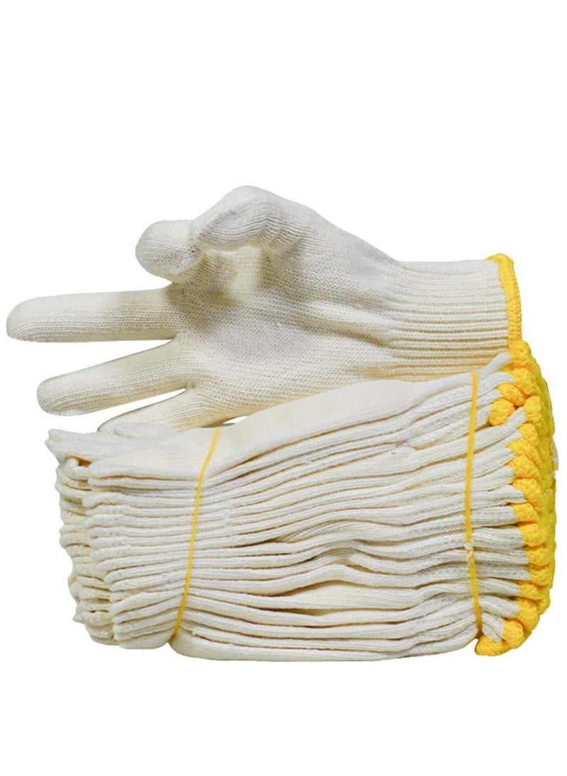 Force Cotton Gloves Set for multiple uses, white, one size, 12 pieces