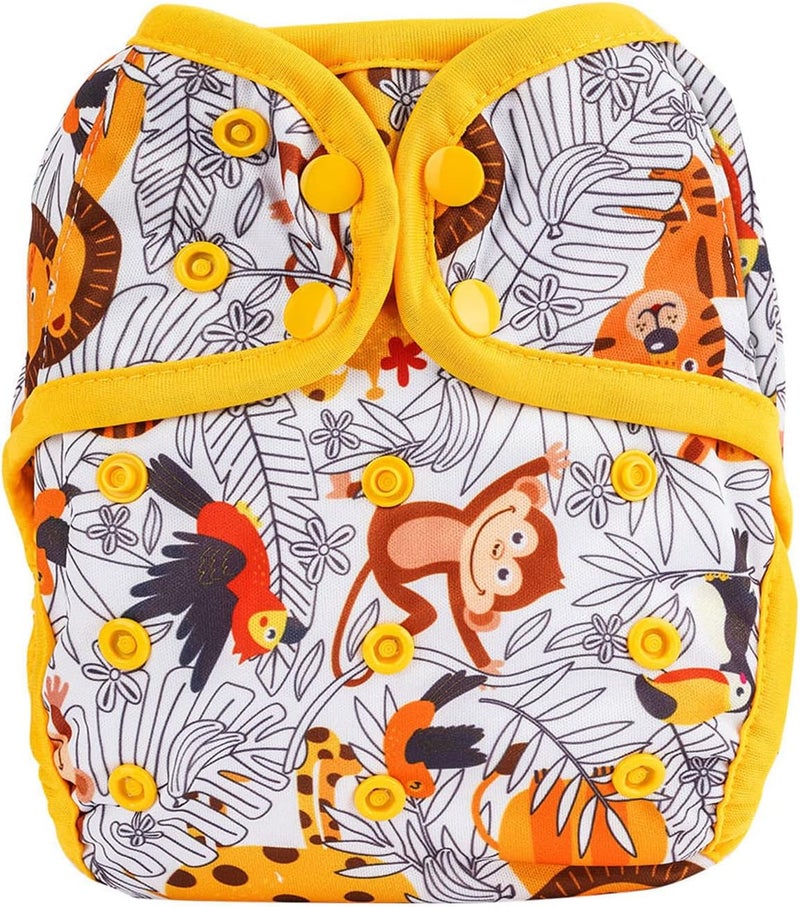 OsoCozy One Size Cloth Diaper Covers - Adjustable Snap Fit & Double Leg Gussets for Baby Boys & Girls from 8-35 Pounds. Use with Prefold, Flat or Fitted Cloth Diapers or Snap-in Inserts. - Image 1